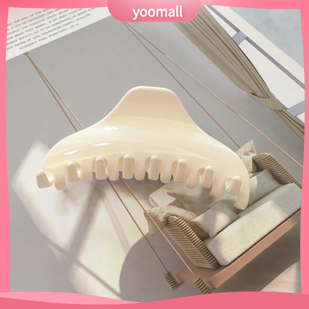 Kẹp Tóc Càng Cua Bằng PC Trong Suốt Co Giãn Chống Trượt Màu Trơn Thời Trang