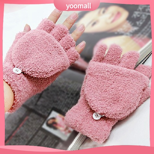 Găng Tay Lông Cừu San Hô Mềm Mại Giữ Ấm Cổ Tay Không Ngón Thời Trang Cho Nữ