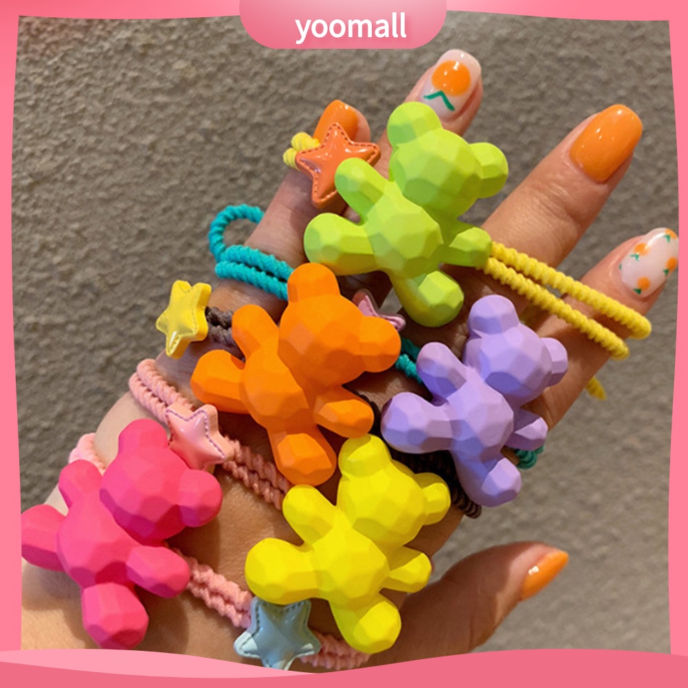 Dây Cột Tóc Co Giãn Hình Gấu Màu Kẹo Thời Trang Cho Nữ