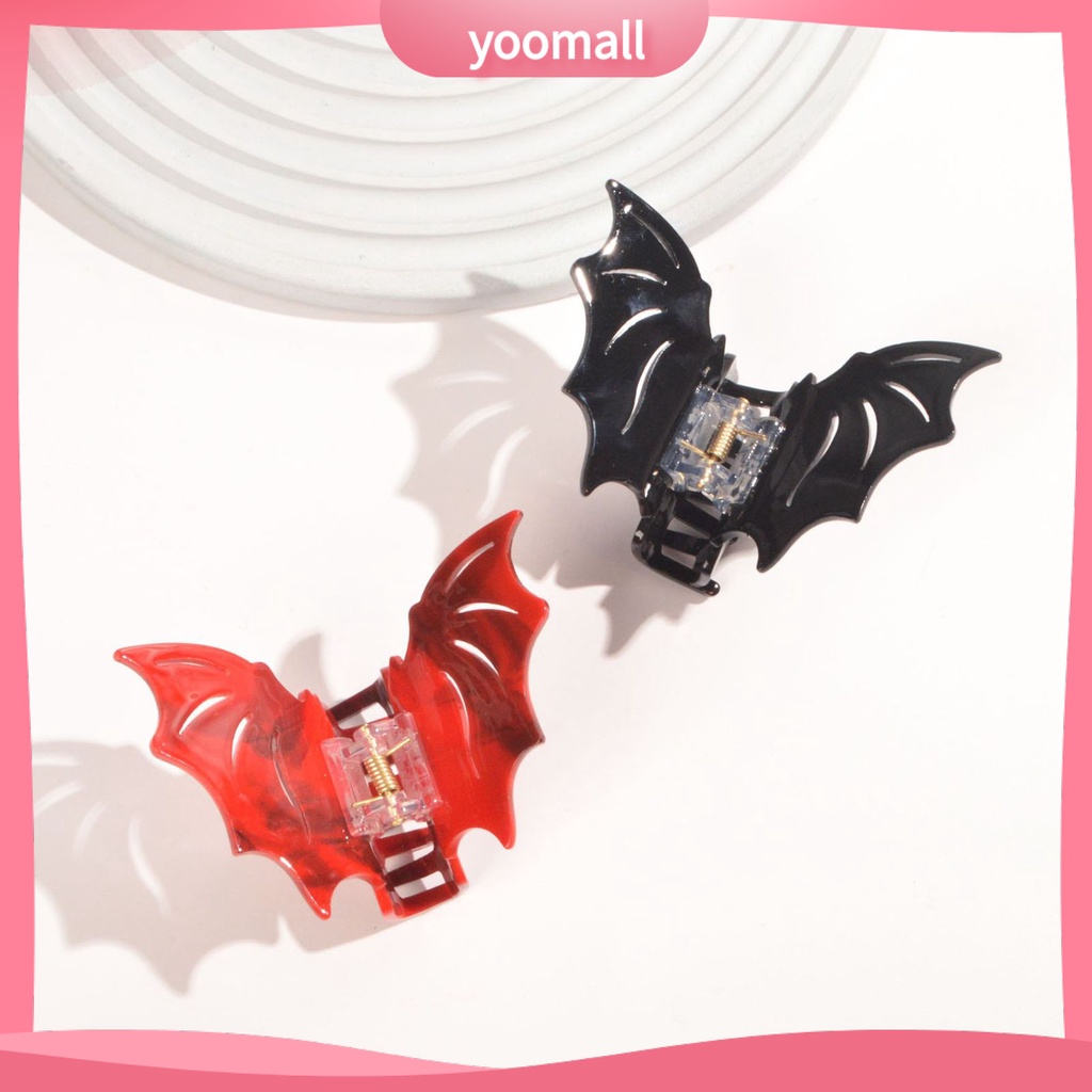 Kẹp Tóc Hình Dơi Màu Trơn Chống Trượt Phong Cách Gothic