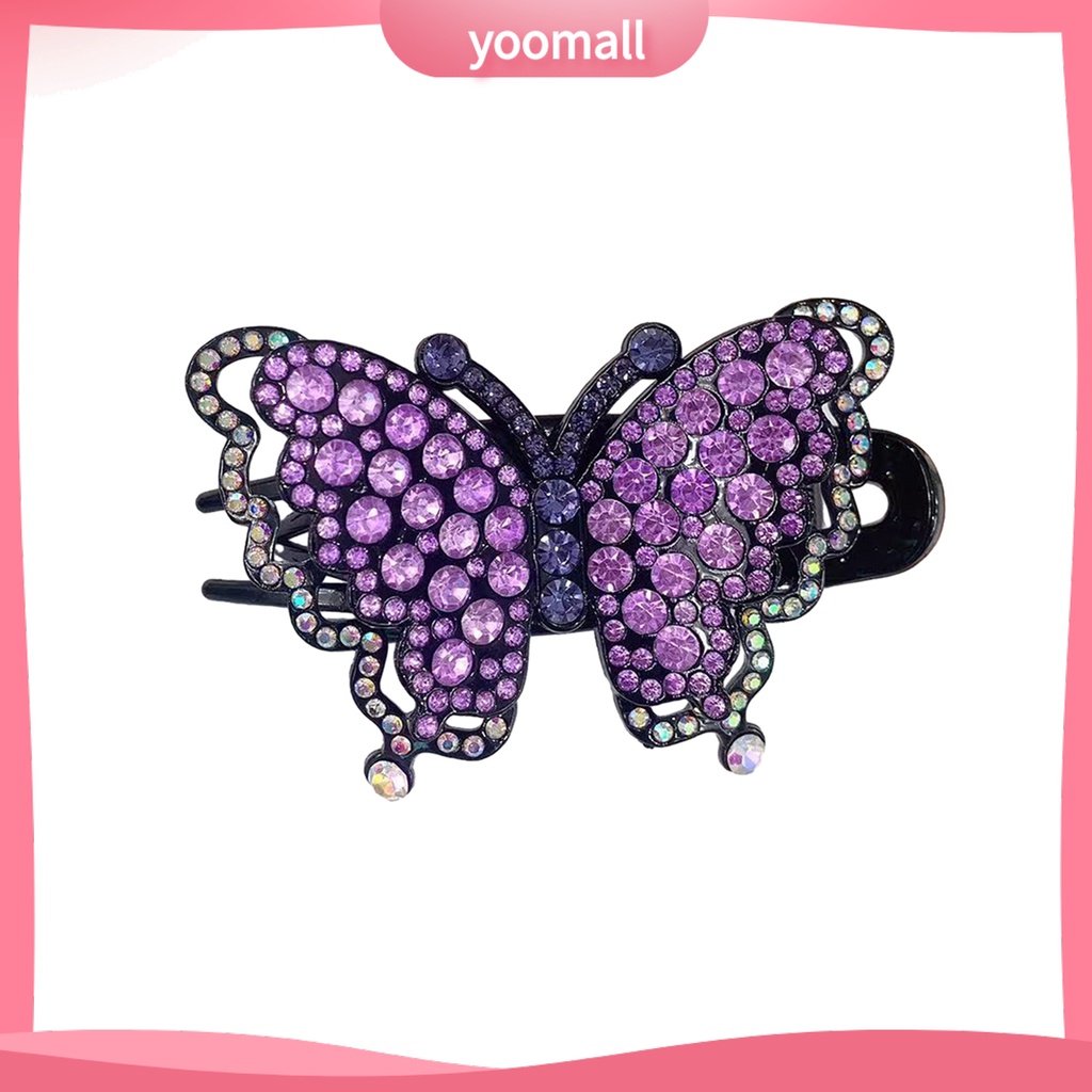 Kẹp Tóc Hình Bướm Đính Đá Nhiều Màu Chống Trượt Trọng Lượng Nhẹ