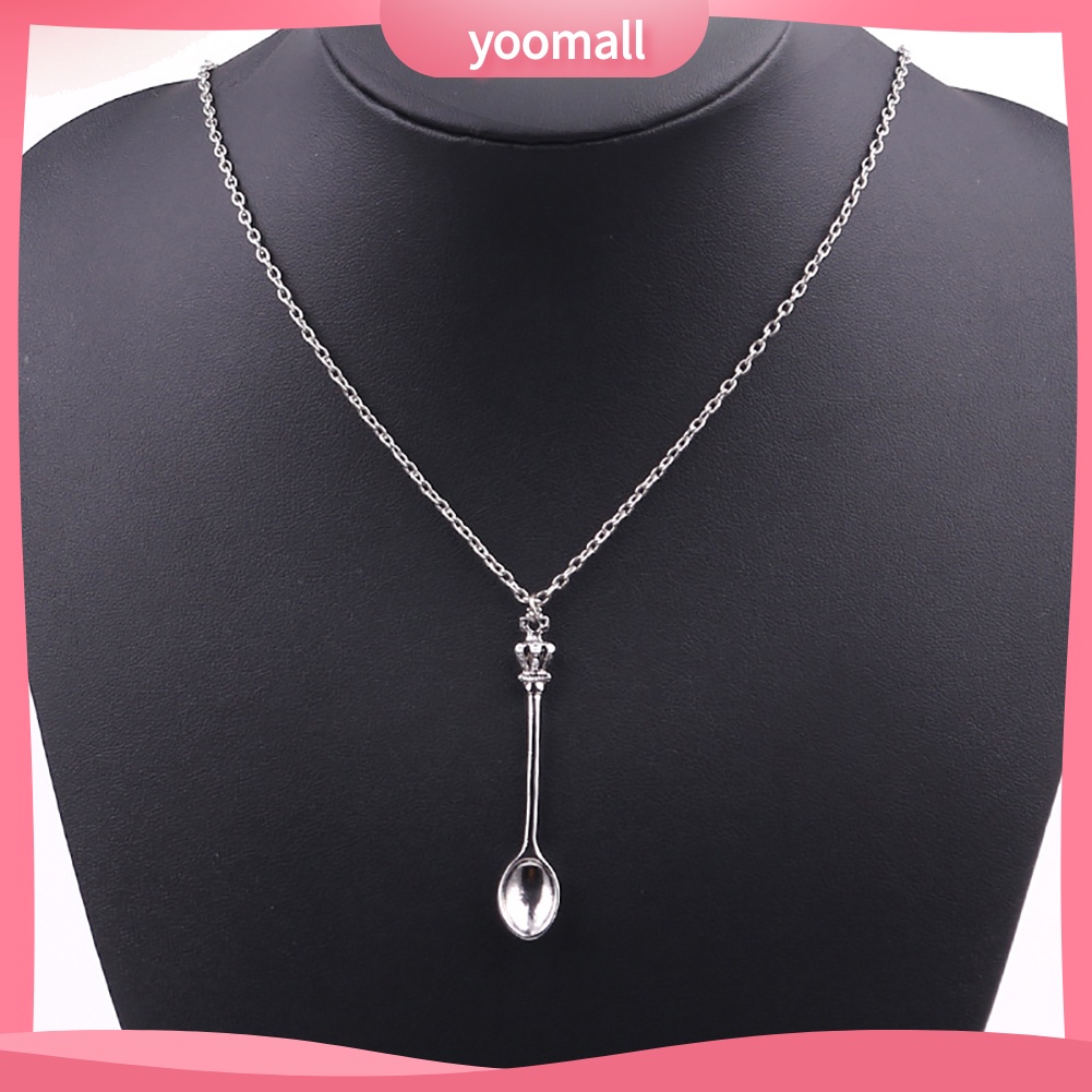 Vòng cổ Mặt Hình Muỗng Trà Và Vương Miện Mini Thời Trang Cho Nữ