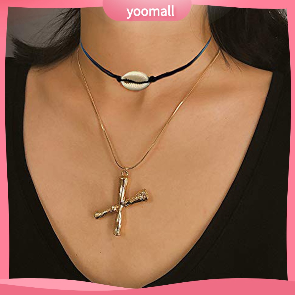 Vòng Cổ Choker Giả Da Đính Vỏ Sò Thời Trang Đi Biển Phong Cách Hawaii Dành Cho Nữ
