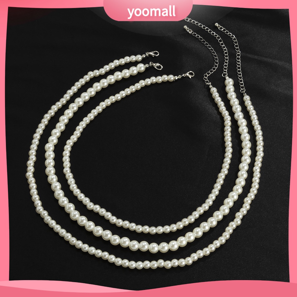 1 Set Vòng Cổ Choker Ngọc Trai Giả Dáng Dài Bắt Mắt Tinh Tế Phong Cách Hip Hop Dễ Phối Đồ Cho Nam