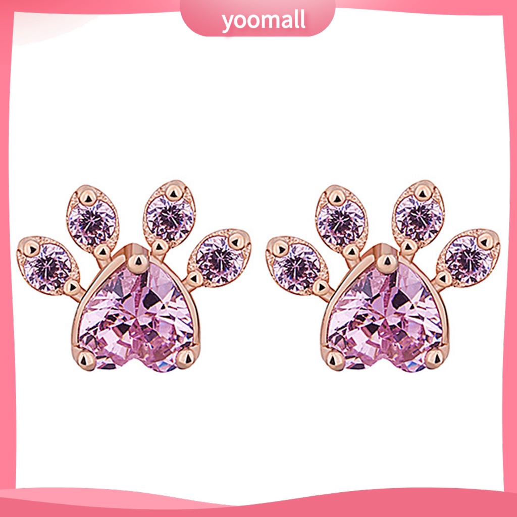 Khuyên Tai Đính Đá Hình Bàn Chân Dễ Thương Có Thể Điều Chỉnh