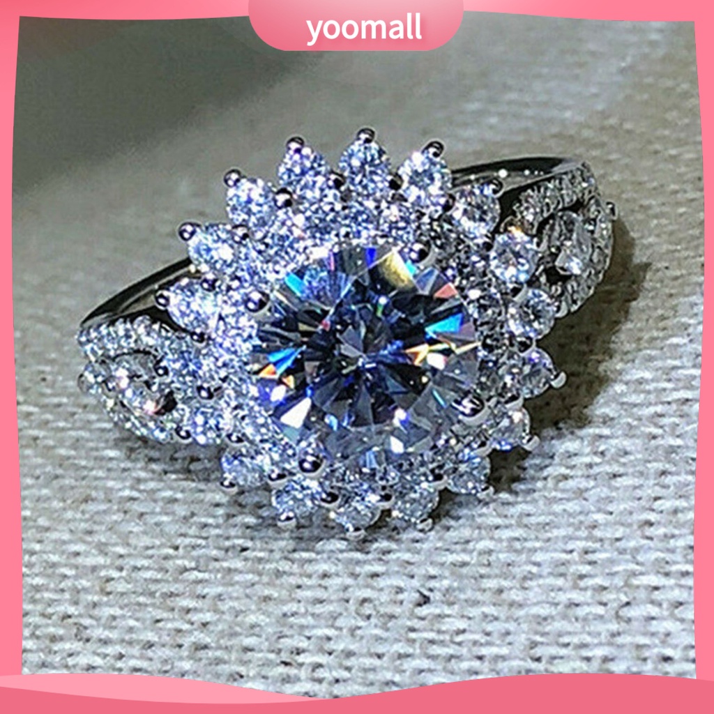 Nhẫn Hình Hoa Đính Đá Trọng Lượng Nhẹ Thời Trang Cho Nữ