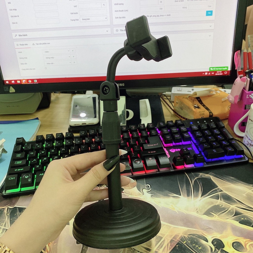 Giá Đỡ Điện Thoại Để Bàn, Quay TikTok, Giá Đỡ Livestream, Xem Video xoay 360 độ L08 -nguyenba egrhytkuyloi
