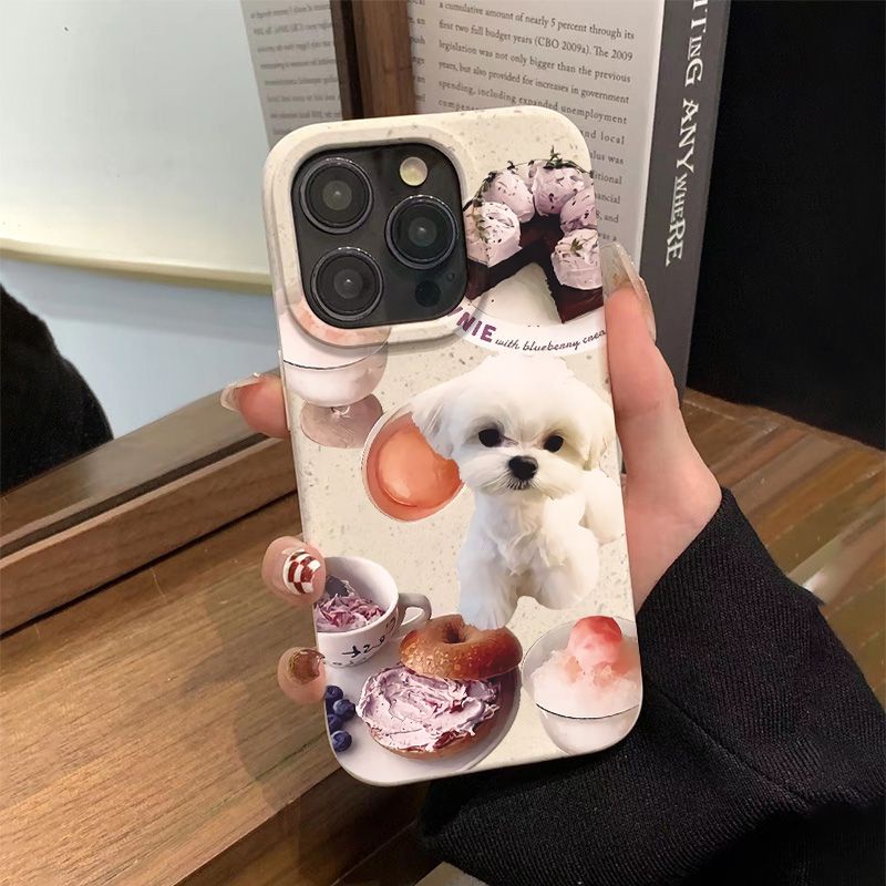 Ốp Điện Thoại Mềm Chống Sốc In Hình Chú Chó Nhỏ Màu Trắng Cho Iphone 14Pro 12Plus 137 11 8