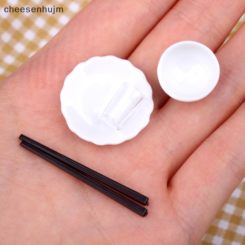 Bộ Chén Dĩa Đồ Chơi Mini Tỉ Lệ 1 / 12 Trang Trí Nhà Búp Bê