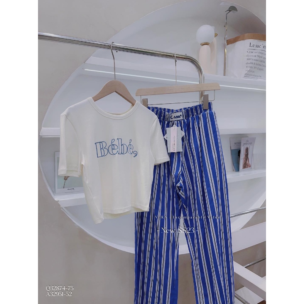 Áo phông crop.top thêu bé.be