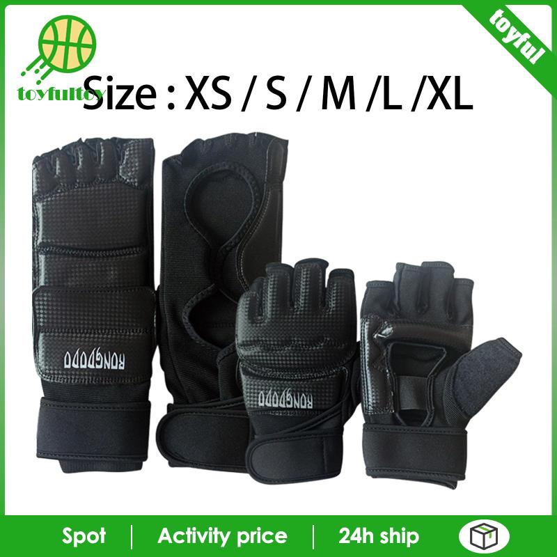 Găng Tay Da PU Hở Ngón Tập Đấm Bốc Karate