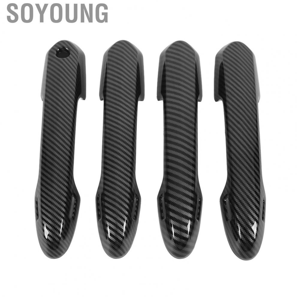 Soyoung Outer Door Handle  Glossy Surface Carbon Fiber Style Exterior Cover Stylish for Land Cruiser