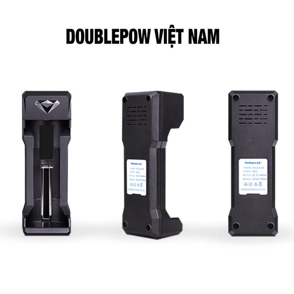 Bộ Sạc Pin 18650 26650 21700 16340 CR123A 14500 21700 Tự Ngắt 3.7V Doublepow - Bộ Sạc Pin Đa Năng 3.7V UK11 cho đèn pin,