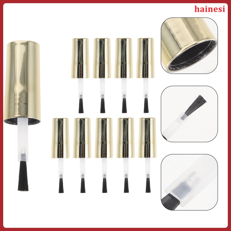 Set 10 Vỏ Bọc Chai Sơn Móng Tay Kèm Cọ Thay Thế