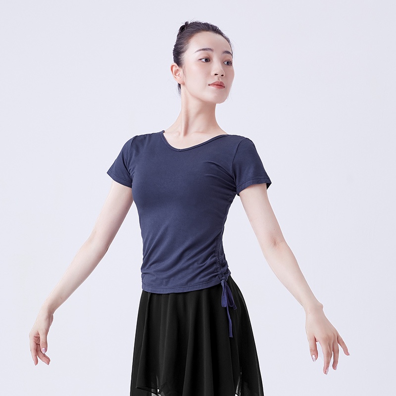 Áo Thun Ngắn Tay Cổ Tròn Thời Trang Tập Múa Ba Lê Cho Nữ