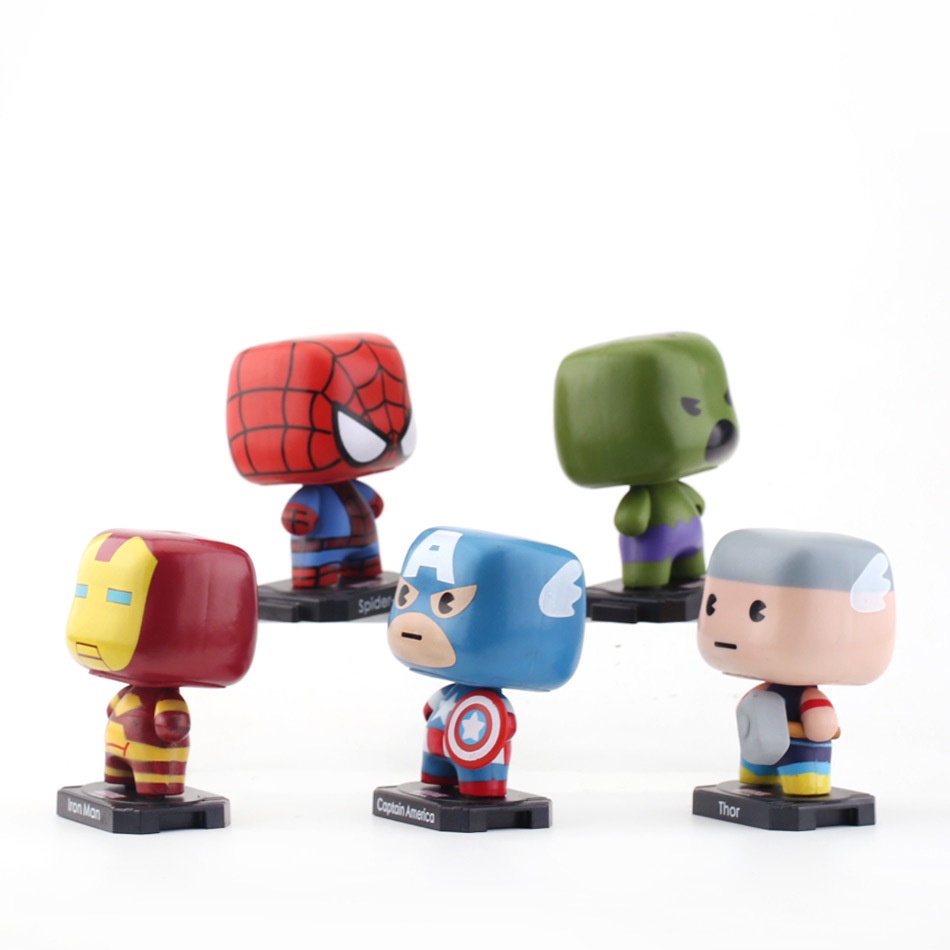 Set 5 Nhân Vật Siêu Anh Hùng Avengers Trang Trí Bánh Kem