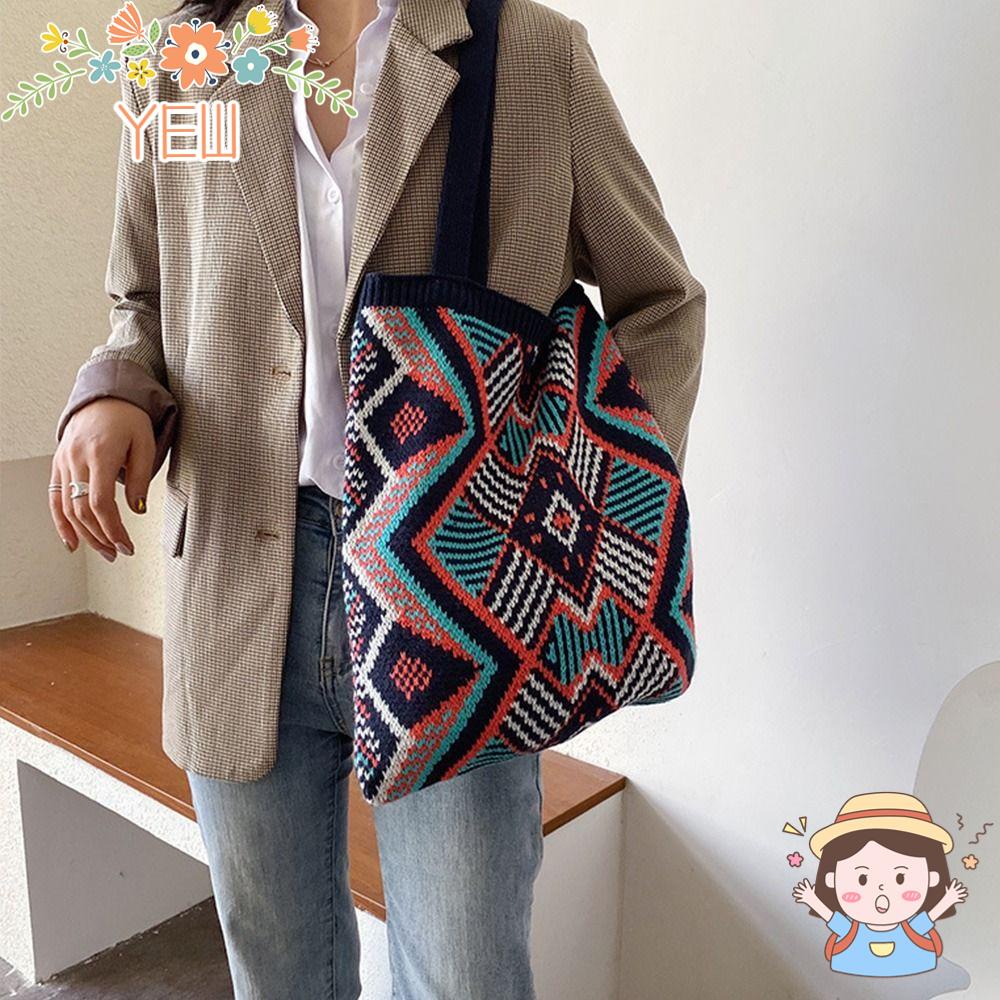 Túi Tote Đan Len Có Tay Cầm Thời Trang Sang Trọng Cho Nữ