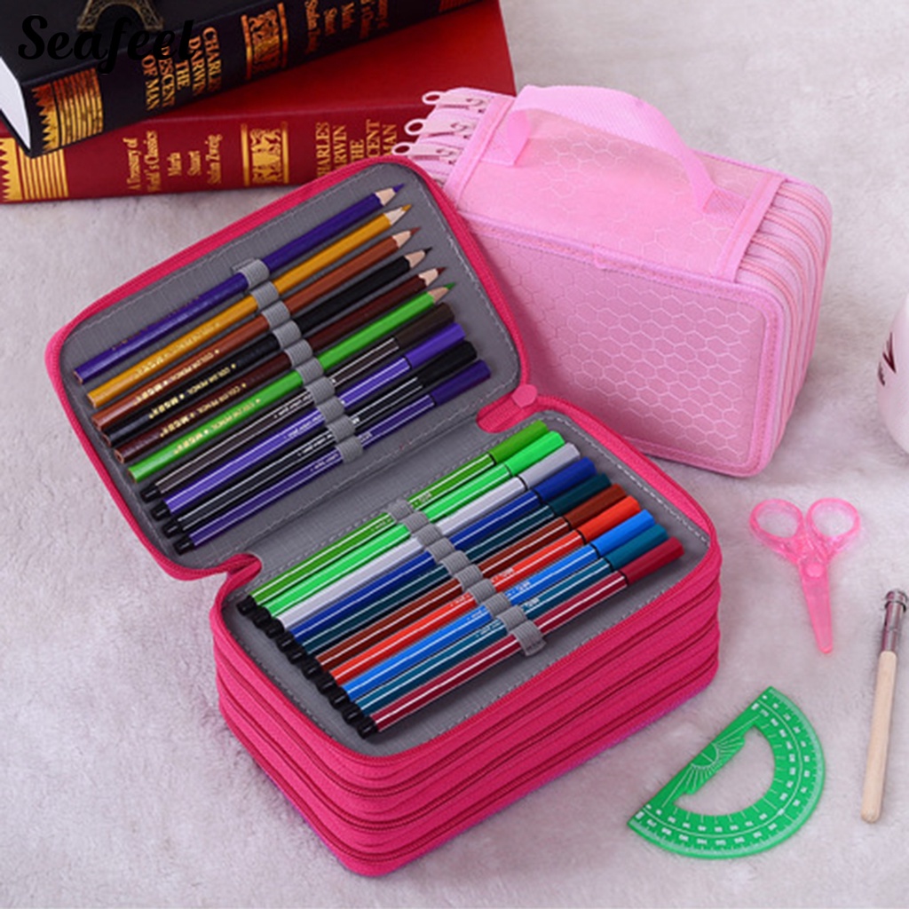 Túi Đựng Bút Sức Chứa Lớn Không Biến Dạng Có Khóa Kéo Bền Bỉ Cho Học Sinh