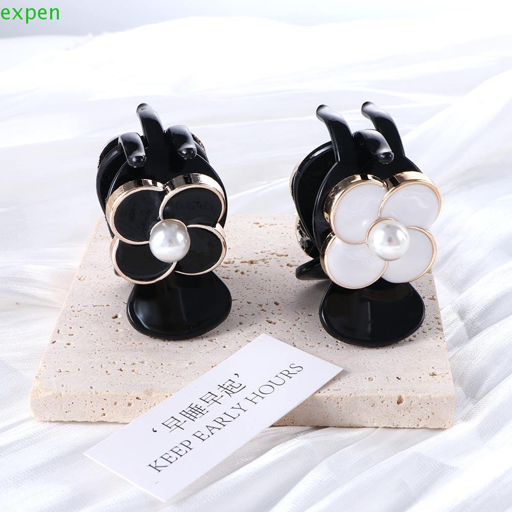 Kẹp Tóc Màu Trơn Hình Hoa Trà Bằng Nhựa Resin Phong Cách Retro Thời Trang Cho Nữ