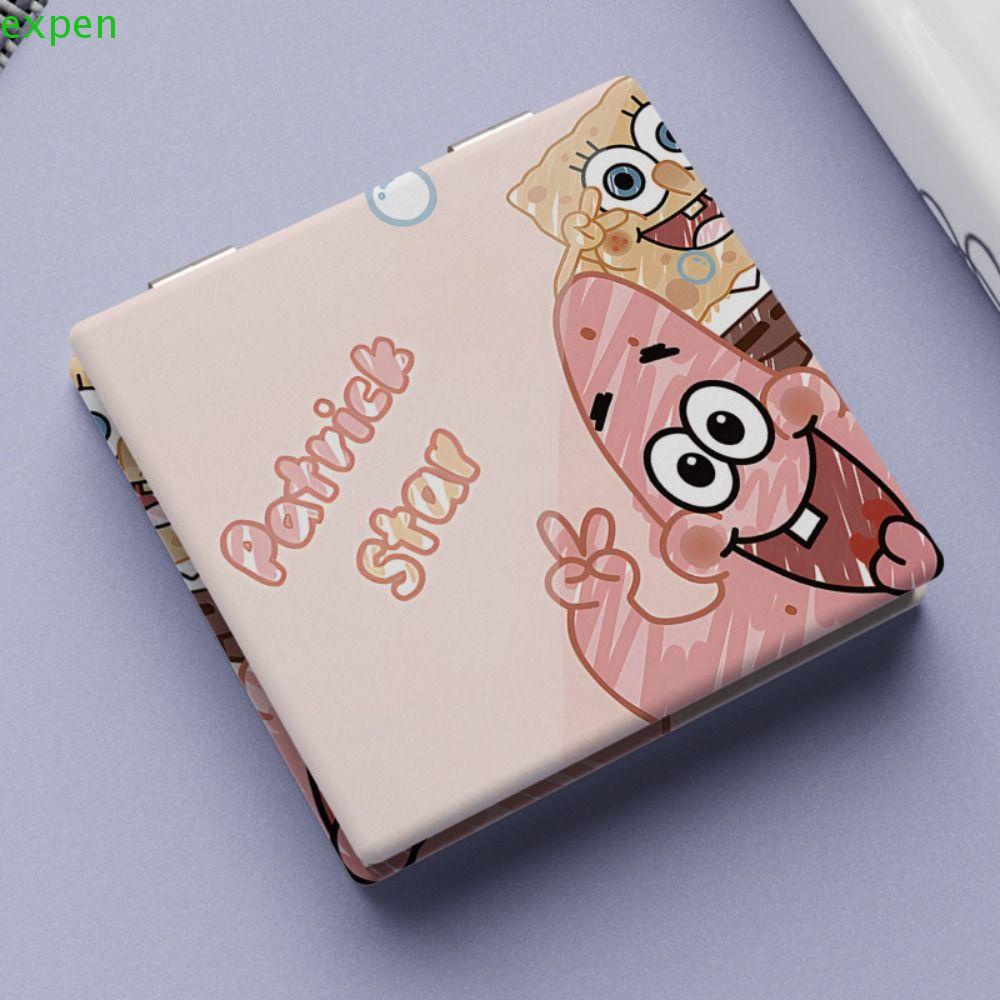 Gương Trang Điểm Mini Họa Tiết Hoạt Hình Kitty Có Thể Gấp Gọn Tiện Dụng Mang Theo Du Lịch