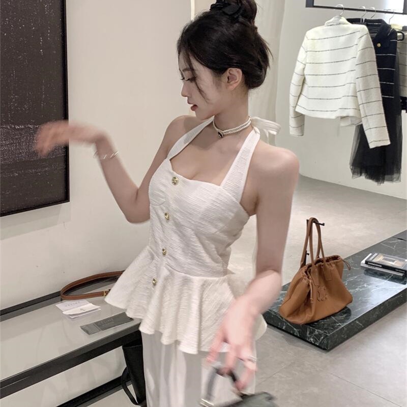 Áo Lửng Hai Dây Sát Nách Dáng Ôm Thời Trang Mùa Hè Quyến Rũ Cho Nữ