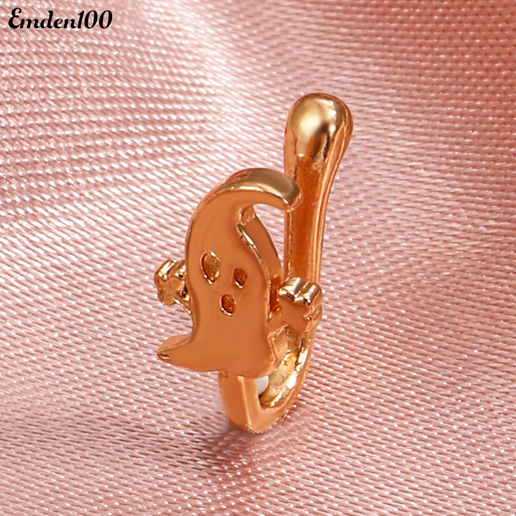 Khuyên Mũi Giả Hình Chữ U Họa Tiết Ếch Hoạt Hình Sáng Bóng Đính Đá Zircon Cho Tiệc Tùng