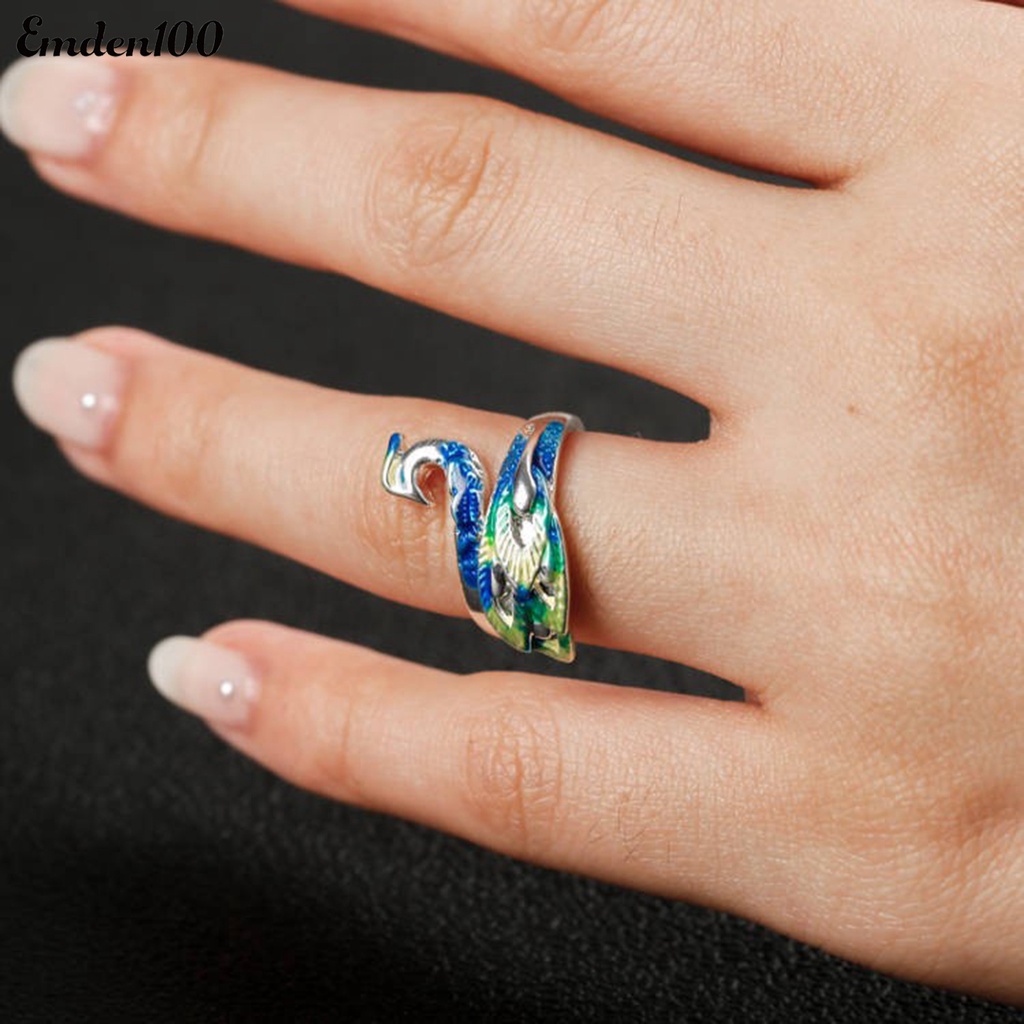 Vòng Tay Kèm Nhẫn Hình Chim Công Thời Trang