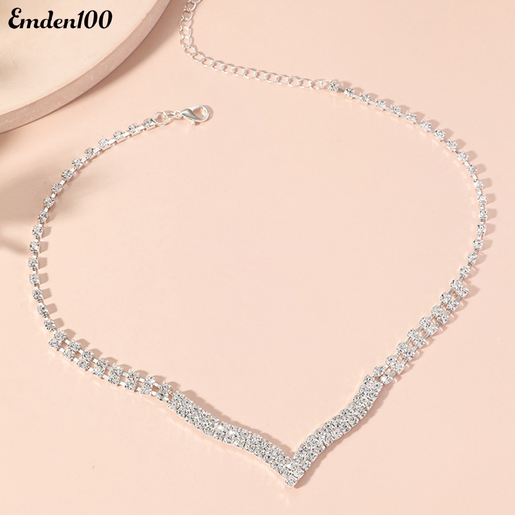 1 Bộ Vòng cổ Và Bông Tai Tua Rua Đính Đá Thời Trang Nữ Tính