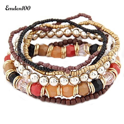 Vòng Tay Chuỗi Hạt Nhiều Lớp Phong Cách Bohemia Cho Nữ