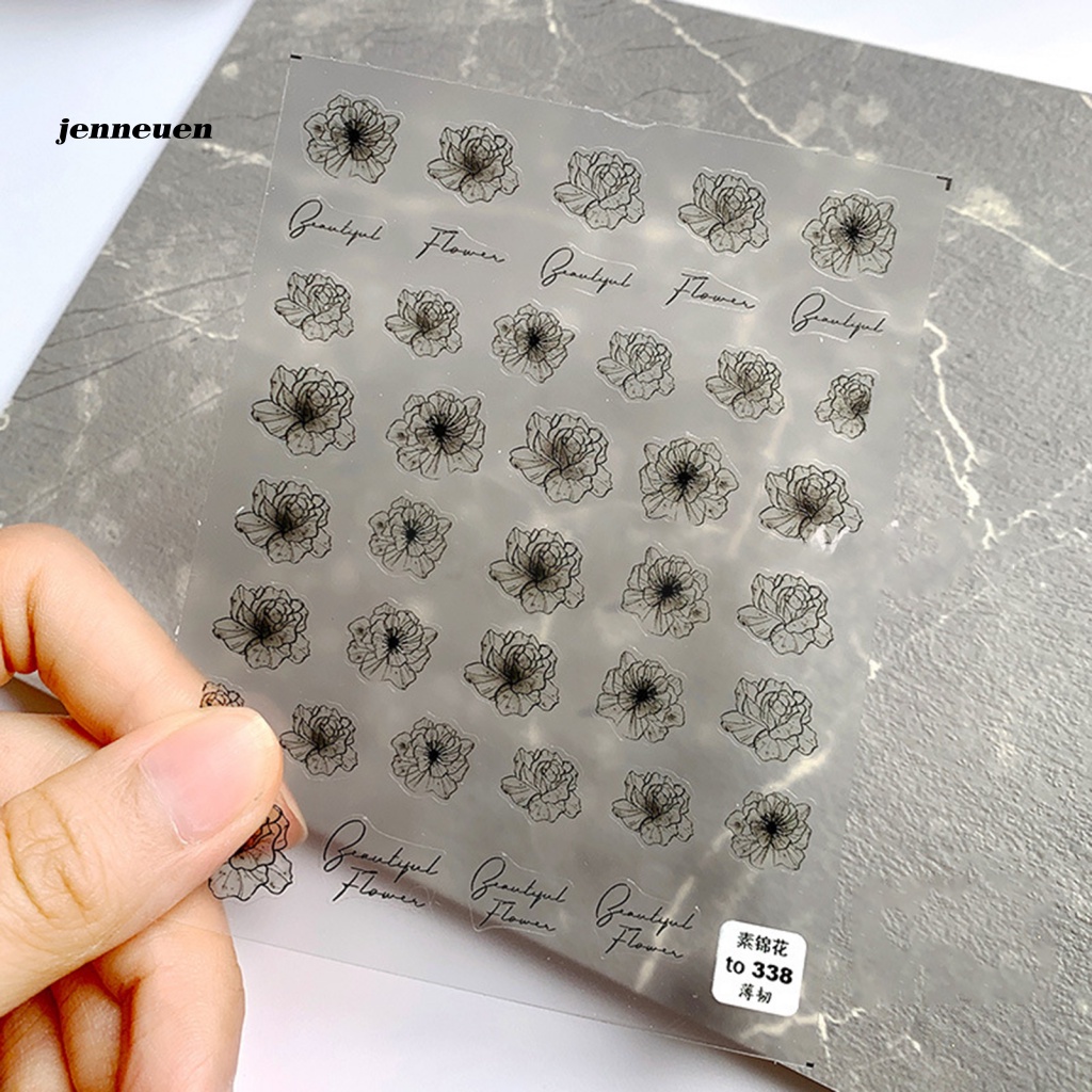 1 Tấm Sticker Dán Móng Hình Hoa Mini Không Đường May Siêu Dính