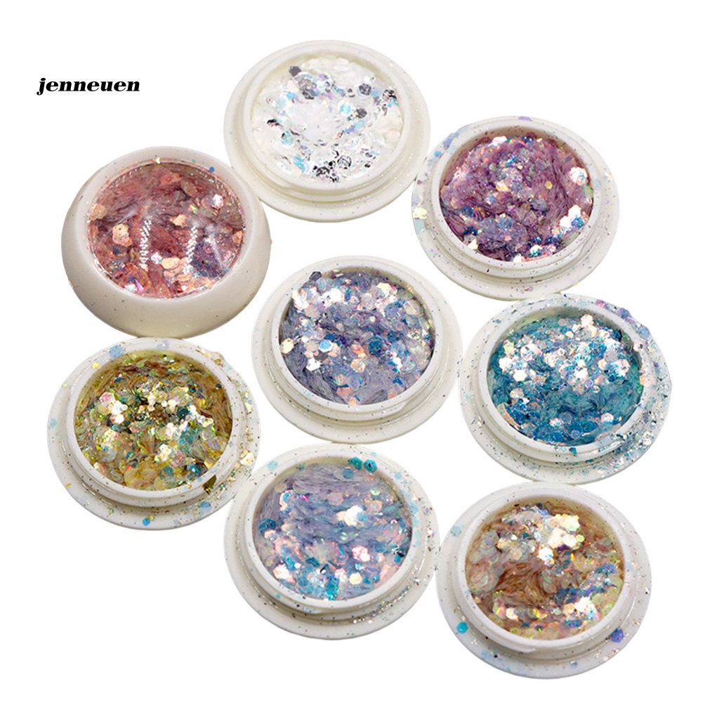 Bộ 8 Hộp Kim Tuyến Lấp Lánh Đa Năng Trang Trí Móng Tay Nghệ Thuật Cho Học Sinh DIY