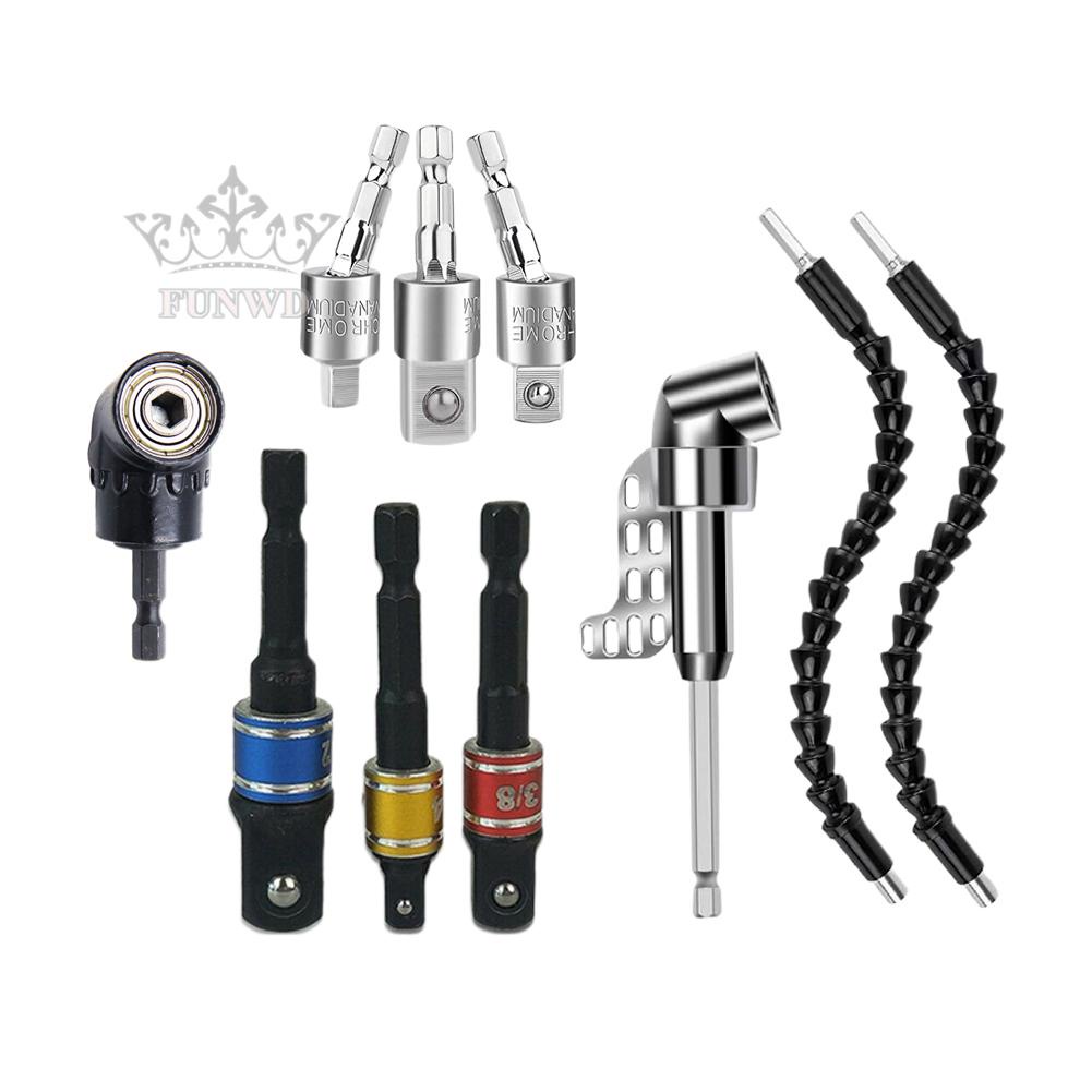 【FUNWD】Extension Bit Holder Rust-proof Flexible Shaft Extension Hex Shank Socket