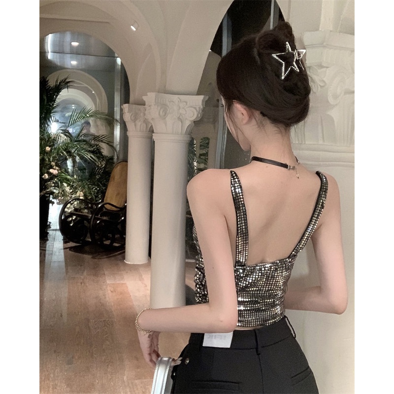 Đầm Hai Dây Ôm Eo Lấp Lánh Gợi Cảm