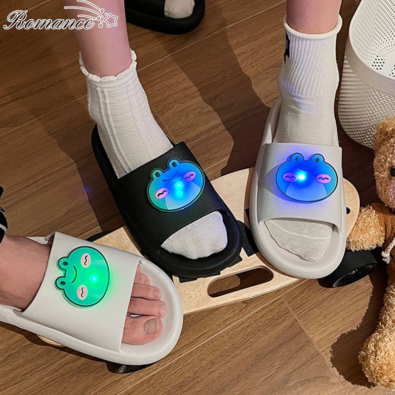 Dép Nhựa PVC Đi Trong Nhà Hình Ếch Phát Sáng Dễ Thương Cho Cặp Đôi