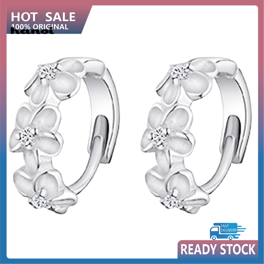 Khuyên Đeo Vành Tai Bằng Đồng Hình Hoa Trà Quyến Rũ Thời Trang Cho Nữ