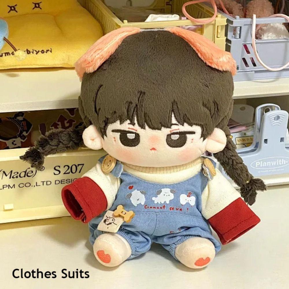 1 Bộ / 1 Bộ Áo Hoodie + Quần Yếm Cotton 20cm In Họa Tiết Hoạt Hình Dễ Thương Cho Búp Bê Tỉ Lệ 1 / 12