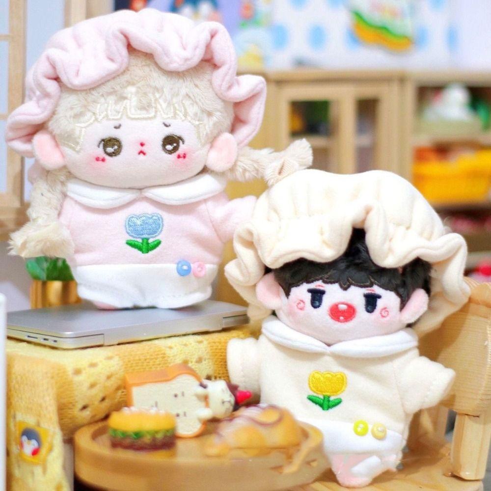 Haniray doll bodysuit, hoa văn chất liệu cotton quần áo búp bê, quần t-shirt có mũ mini mặc thường ngày trang phục búp bê thần tượng cho búp bê nhồi bông búp bê bông 10cm