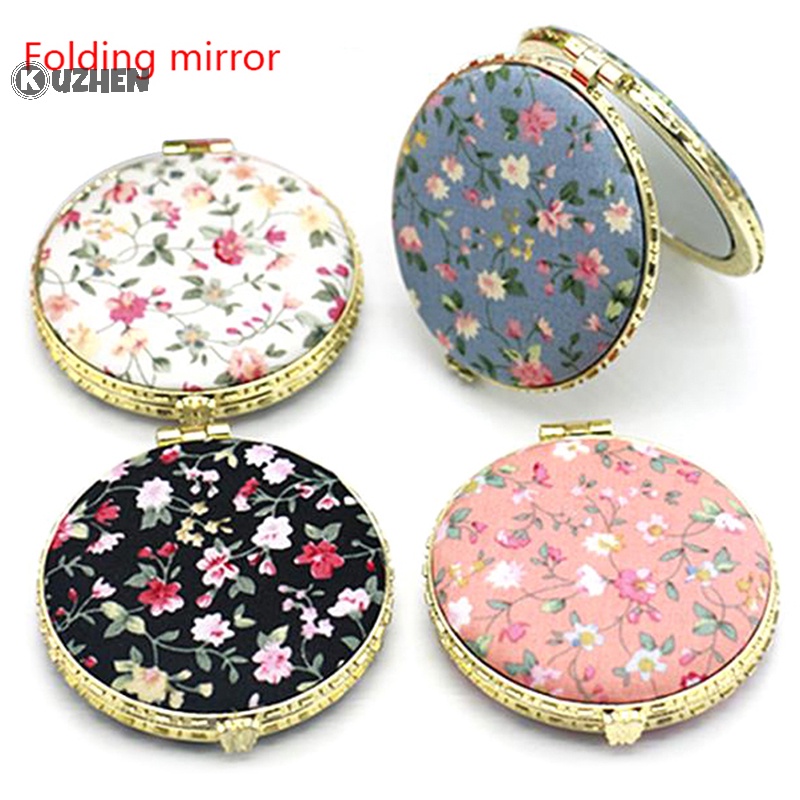 1 Gương Trang Điểm Hai Mặt mini Dạng Gập Phong Cách vintage Cho Nữ