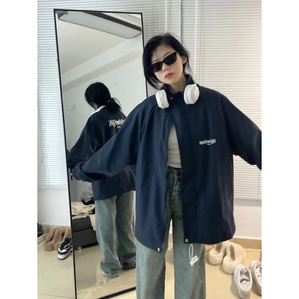 Áo Khoác Bóng Chày Cao Cấp Thêu Họa Tiết Thời Trang Xuân Thu Hàng Mới Dành Cho Cặp Đôi