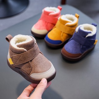 Mùa đông trẻ em giày thường bé trai bé gái ấm áp sang trọng cho trẻ mới biết đi boots anti-slip soft bottom sneakers kids snow boots baby shoes