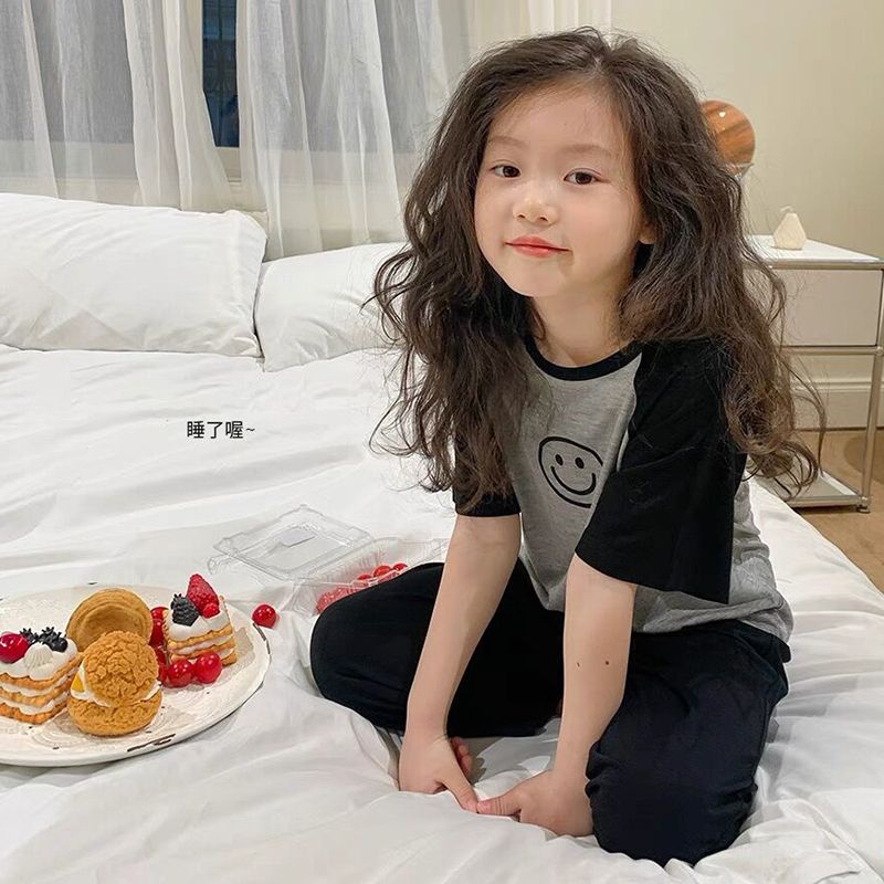 Bộ Đồ Ngủ Tay Ngắn Hai Mảnh Thời Trang Mùa Hè Mới 2023 Dành Cho Bé Gái