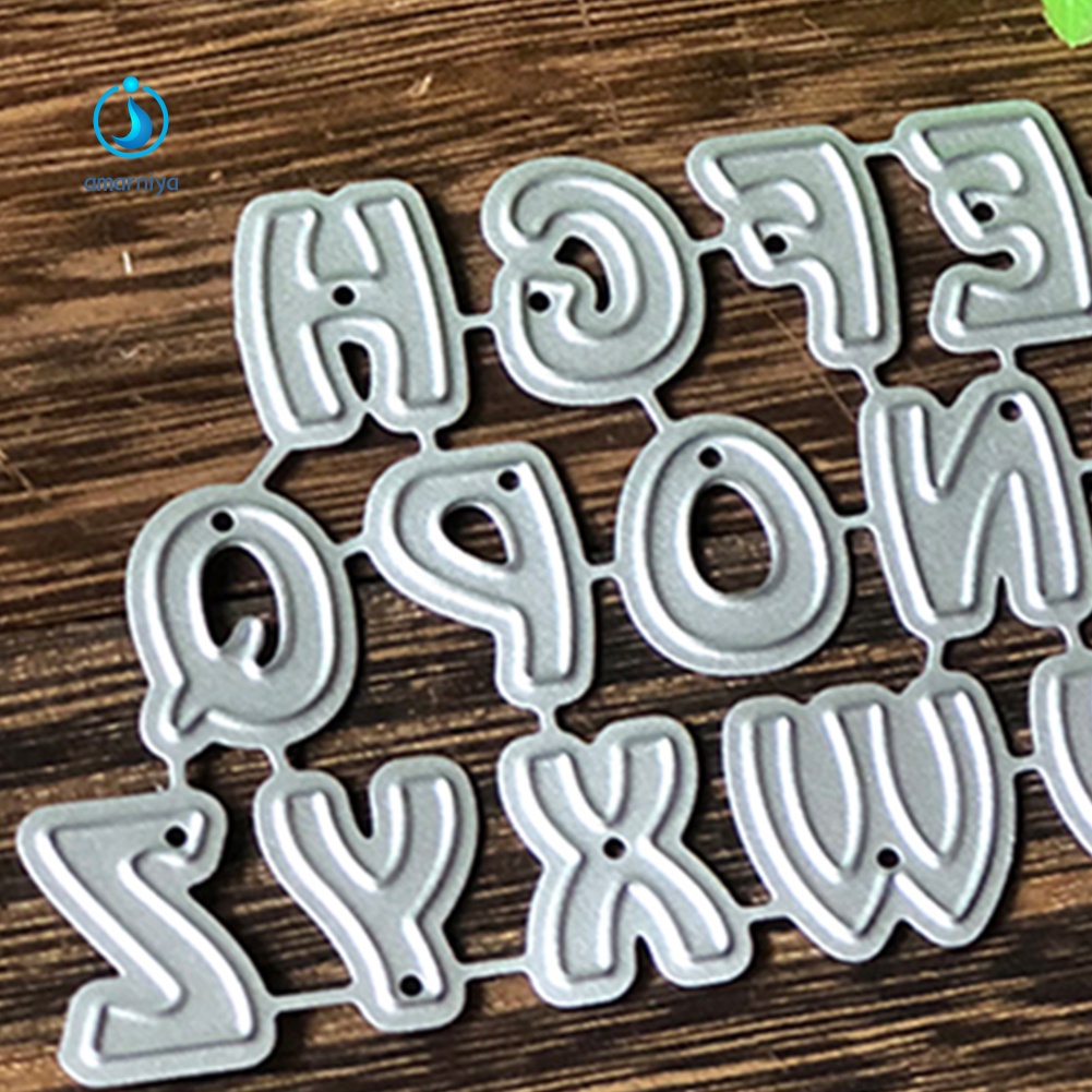 Khuôn Cắt Giấy Làm Từ Kim Loại Hình Chữ Cái Alphabet Trang Trí Scrapbook