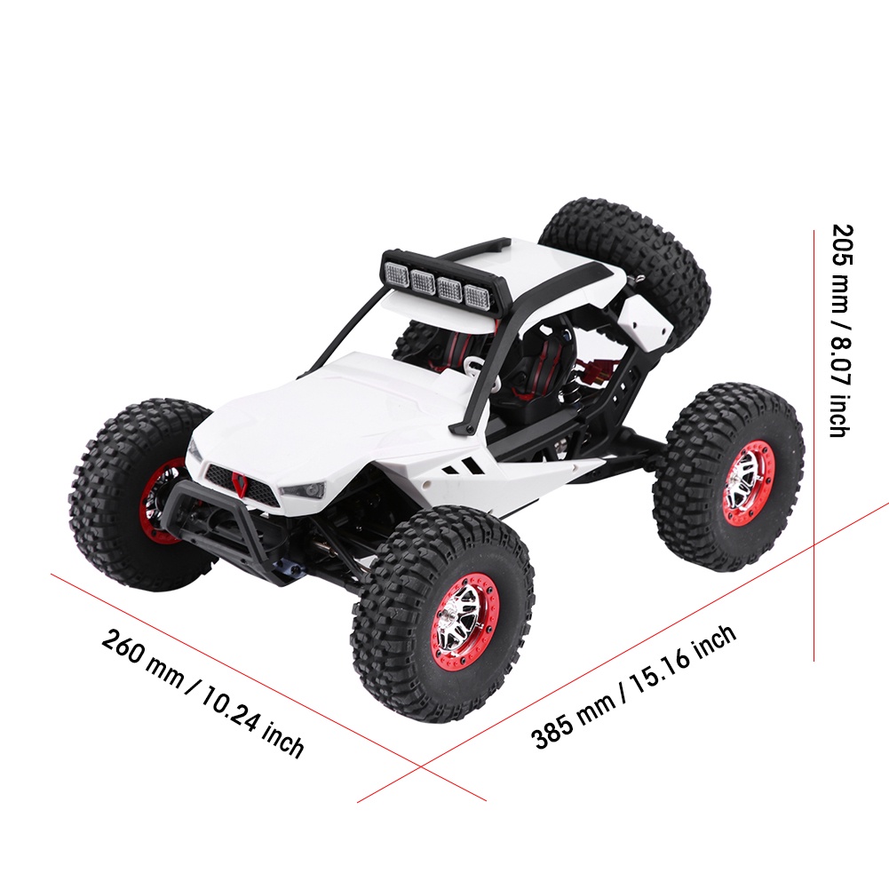 Wltoys 12429 2.4GHz 4WD 1/12 Xe điện RC bánh xích có đèn LED RisingGirl