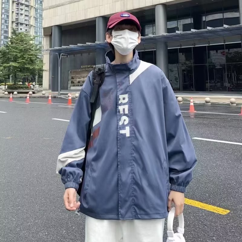 Áo khoác kaki nam thời trang hàn quốc cotton áo khoác dây kéo  loose simple retro unisex jacket bigsize thể thao dây kéo áo khoác 2 lớp