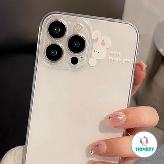 Dễ Thương Ốp Điện Thoại tpu Mềm Trong Suốt Chống Thấm Nước Hình Thỏ Trắng Cho iphone 15 14 13 pro max 12 11 pro max x xs xr 7 8 plus