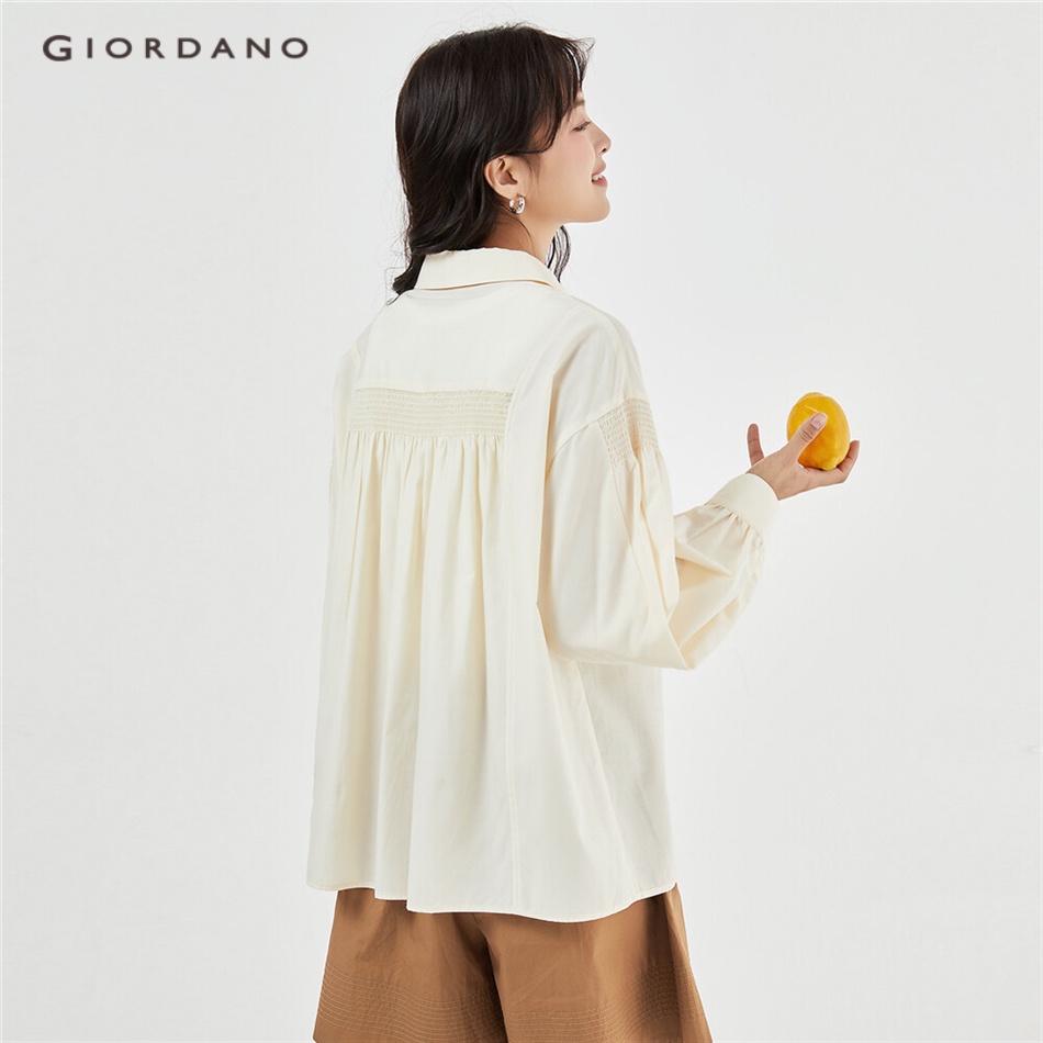 Giordano Phụ Nữ Áo Sơ Mi Dài Tay Rời Hở Lưng 18343211