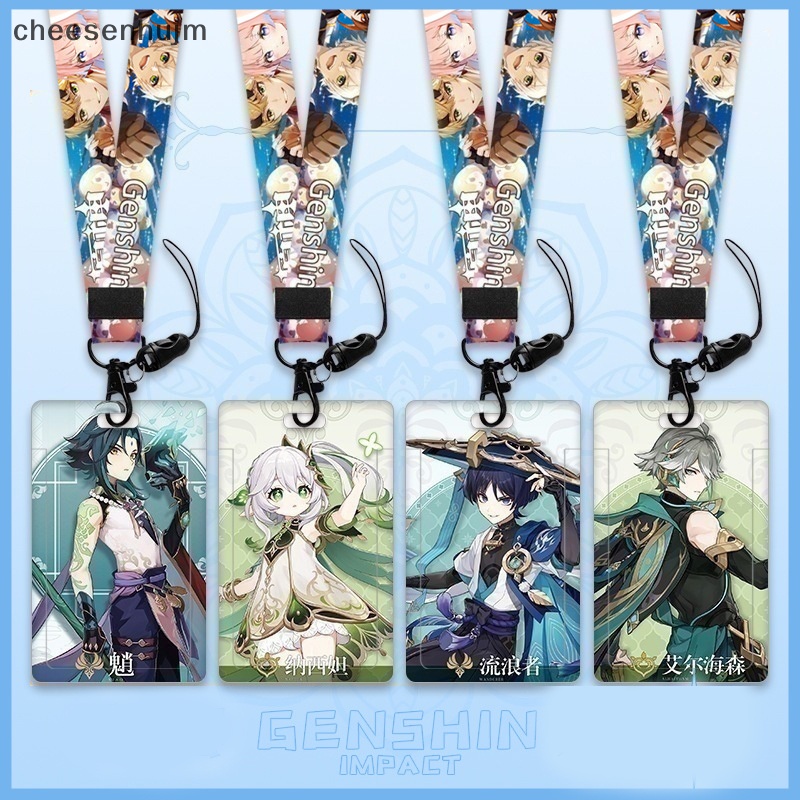 Ví Đựng Thẻ ID / Thẻ Ngân Hàng / Thẻ Ngân Hàng Bằng Nhựa Họa Tiết Hoạt Hình Genshin