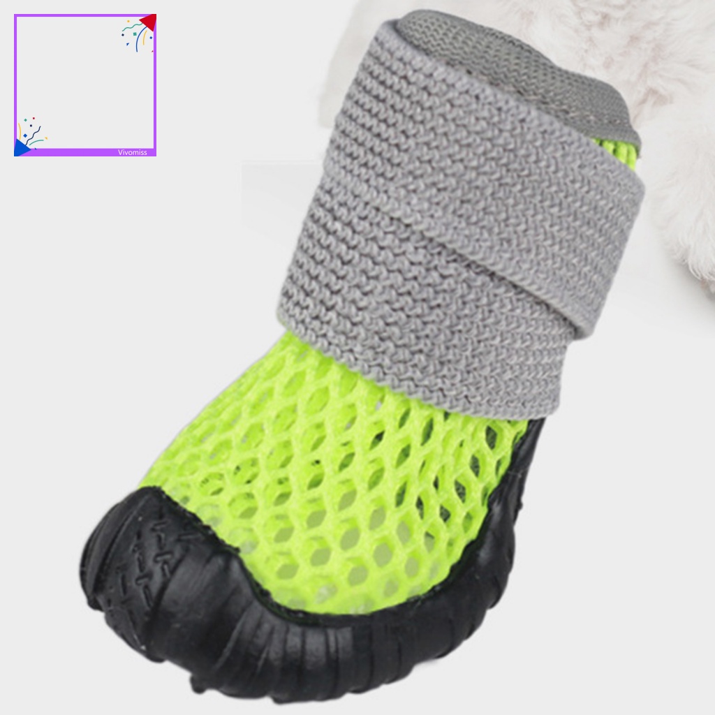 Bộ 4 Giày Bốt Đi Mưa Siêu Nhẹ Đa Năng Thời Trang Mùa Hè Cho Thú Cưng