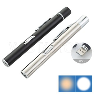 Đèn pin led mini sạc usb dạng bút bằng thép không gỉ
