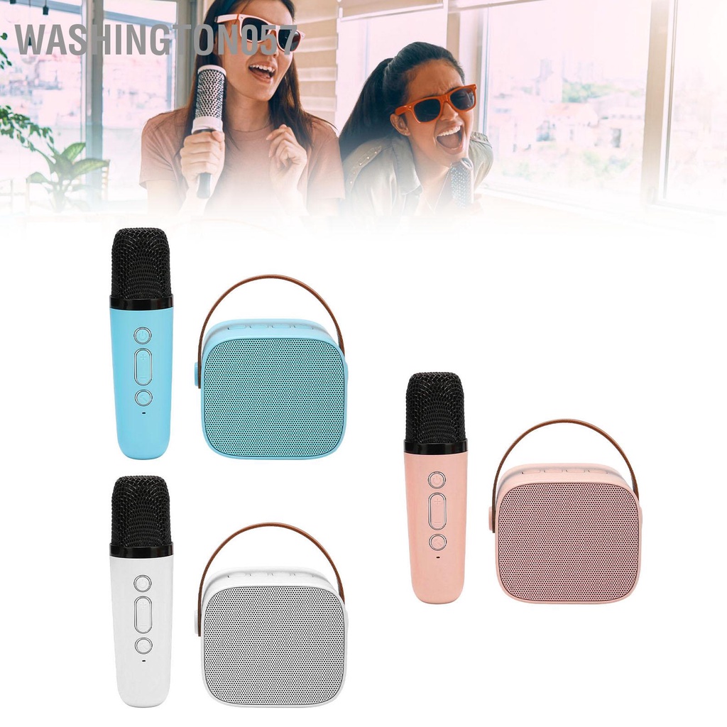 Washington057 Bộ Máy Karaoke Mini Hỗ Trợ Bluetooth AUX Thẻ Nhớ USB Loa Di Động Kèm Micro Không Dây